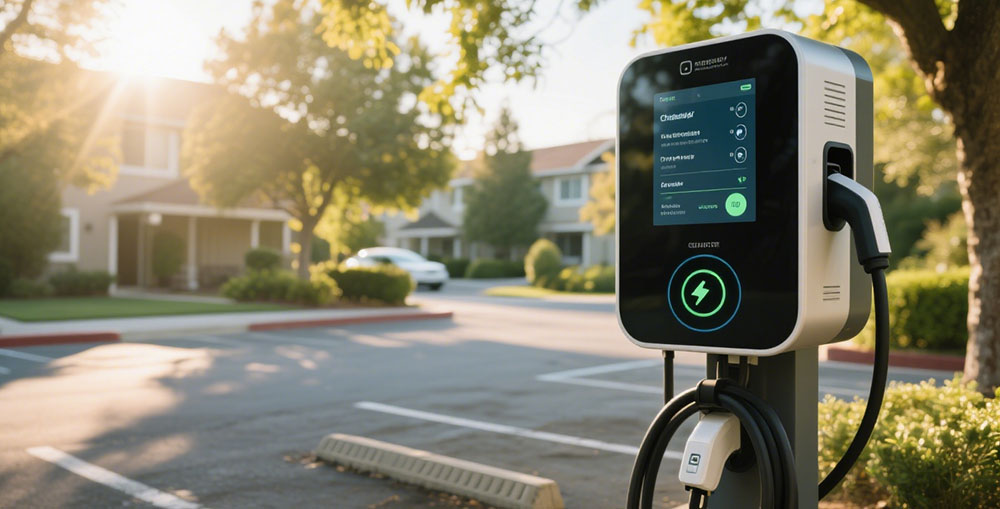 EV charging pile sunlight readable display solution