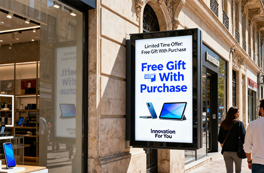 Retail storefront outdoor digital signage